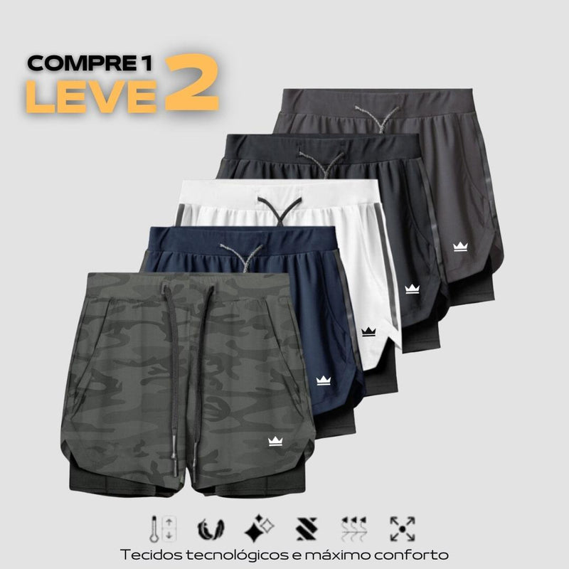 Shorts Dry-Fit de Compressão BZN - COMPRE 1 LEVE 2 + Brinde