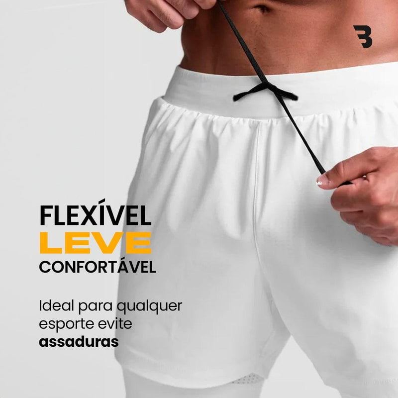 Shorts Dry-Fit de Compressão BZN - COMPRE 1 LEVE 2 + Brinde