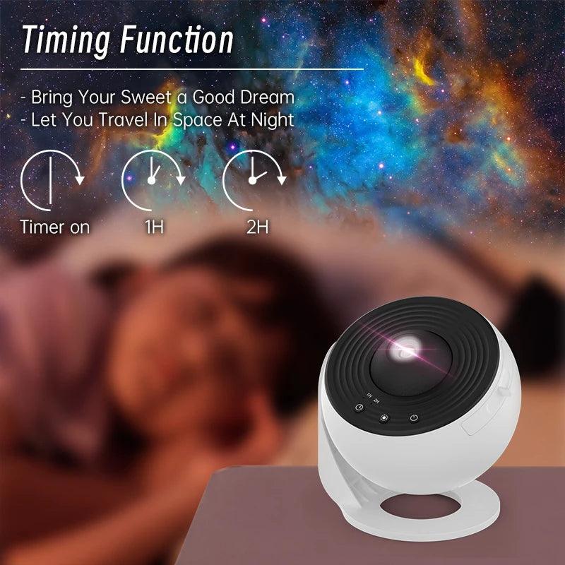 Luz Noturna Projetor Galáxia, Projetor de Céu Estrelado 360° Rotativo, Lâmpada Planetária para Quarto Infantil, Presente para o Dia dos Namorados e Decoração de Casamento.