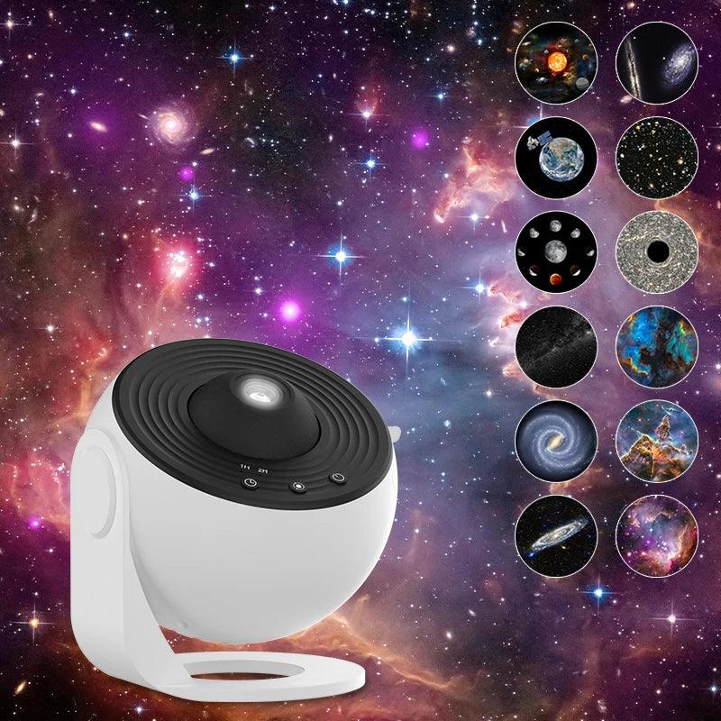 Luz Noturna Projetor Galáxia, Projetor de Céu Estrelado 360° Rotativo, Lâmpada Planetária para Quarto Infantil, Presente para o Dia dos Namorados e Decoração de Casamento.