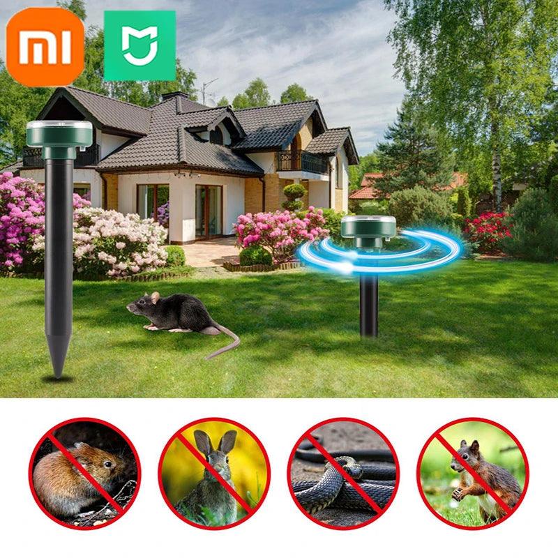 Xiaomi MIJIA 50m/55FT Repelente de Pragas Solar Ultrassônico com Sensor de Movimento, à Prova d'Água, para Jardim, Fazenda, Gramado, Animais, Insetos, Toupeiras, Novo