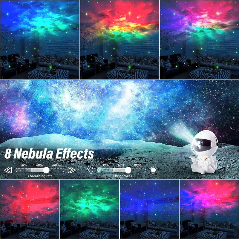 Projetor de Estrelas e Galáxia Luz Noturna Astronauta Espacial Lampada LED de Nebulosa.