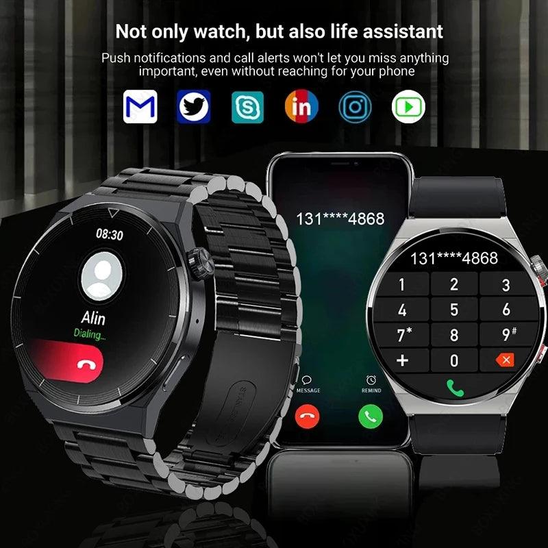 Para Huawei Xiaomi GT3 Pro Smart Watch Masculino, Tela AMOLED 390*390 HD, Monitoramento de Frequência Cardíaca, Chamadas Bluetooth, SmartWatch à Prova d'Água IP68, Novo 2024.