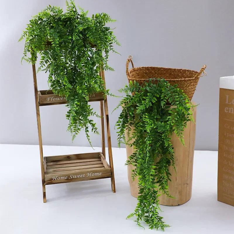 Vine Artificial de 90cm - Decoração de Casa - Folha Plástica de Grama para Pendurar - Guirlanda para Eventos ao Ar Livre, Casamentos e Festas - Videira Artificial de Rattan