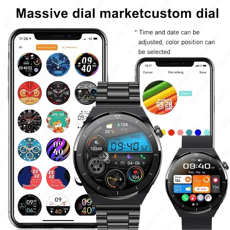 Para Huawei Xiaomi GT3 Pro Smart Watch Masculino, Tela AMOLED 390*390 HD, Monitoramento de Frequência Cardíaca, Chamadas Bluetooth, SmartWatch à Prova d'Água IP68, Novo 2024.